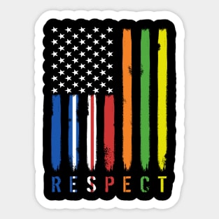 RESPECT Workers American Flag Sticker